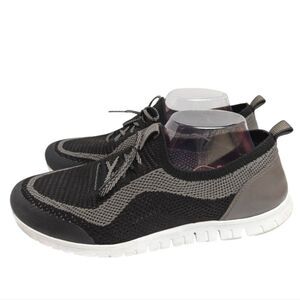 Cole Haan Zerogrand Stitchlite Black & Gray Knit Walking Athletic Shoes 11